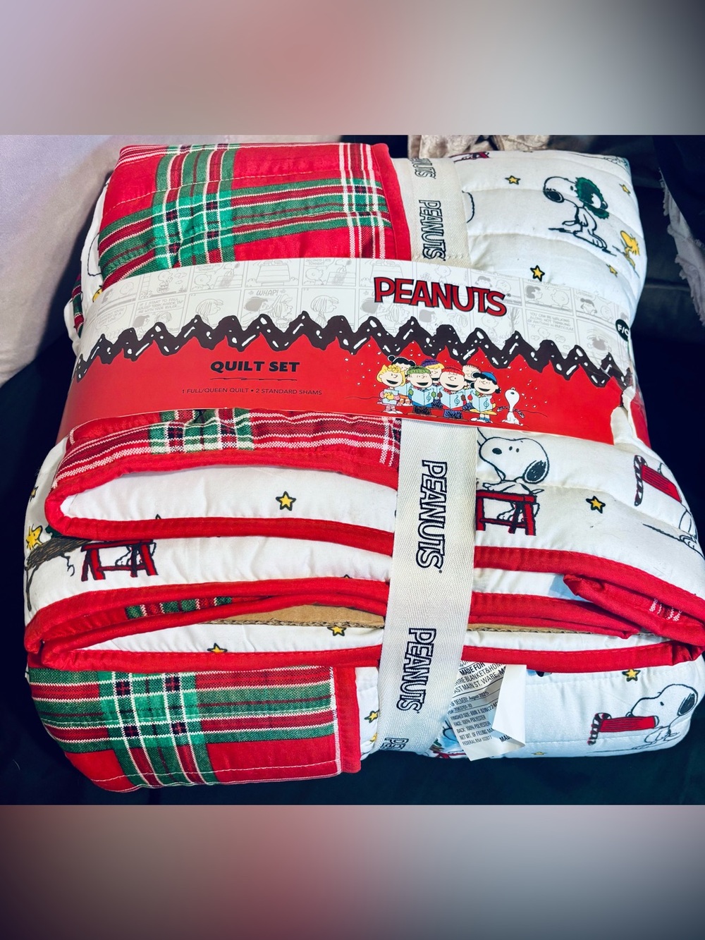 PEANUTS SNOOPY HOLIDAY REVERSIBLE QUILT - FULL / QUEEN NWT - Picture 3 of 3